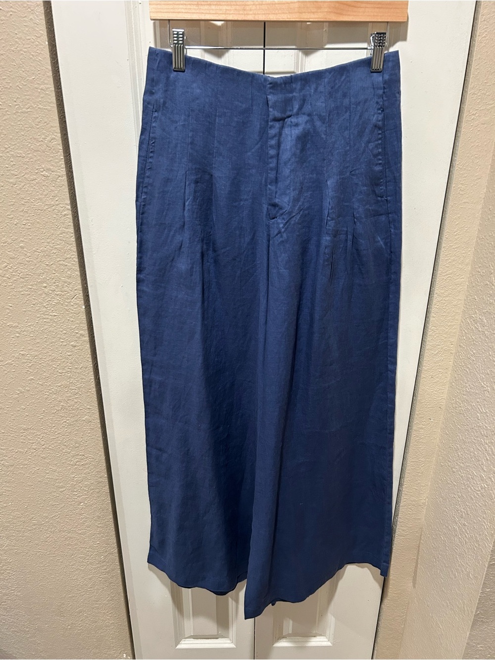 Lanhtropy Culotte Linen 100% Pants in Deep Blue , size M